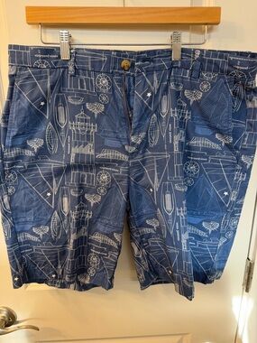 Vineyard Vines Blue Nautical Sketch Flat-Front Men’s Shorts
